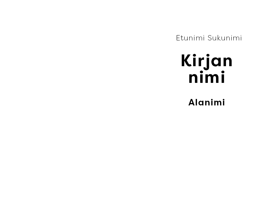 Esimerkki otsikkosivusta Lasten kirja Klassinen versio