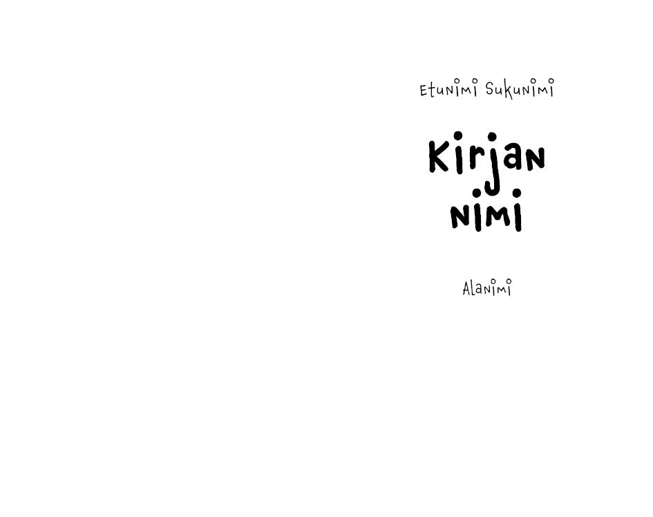 Esimerkki otsikkosivusta Lasten kirjan versio Hauska