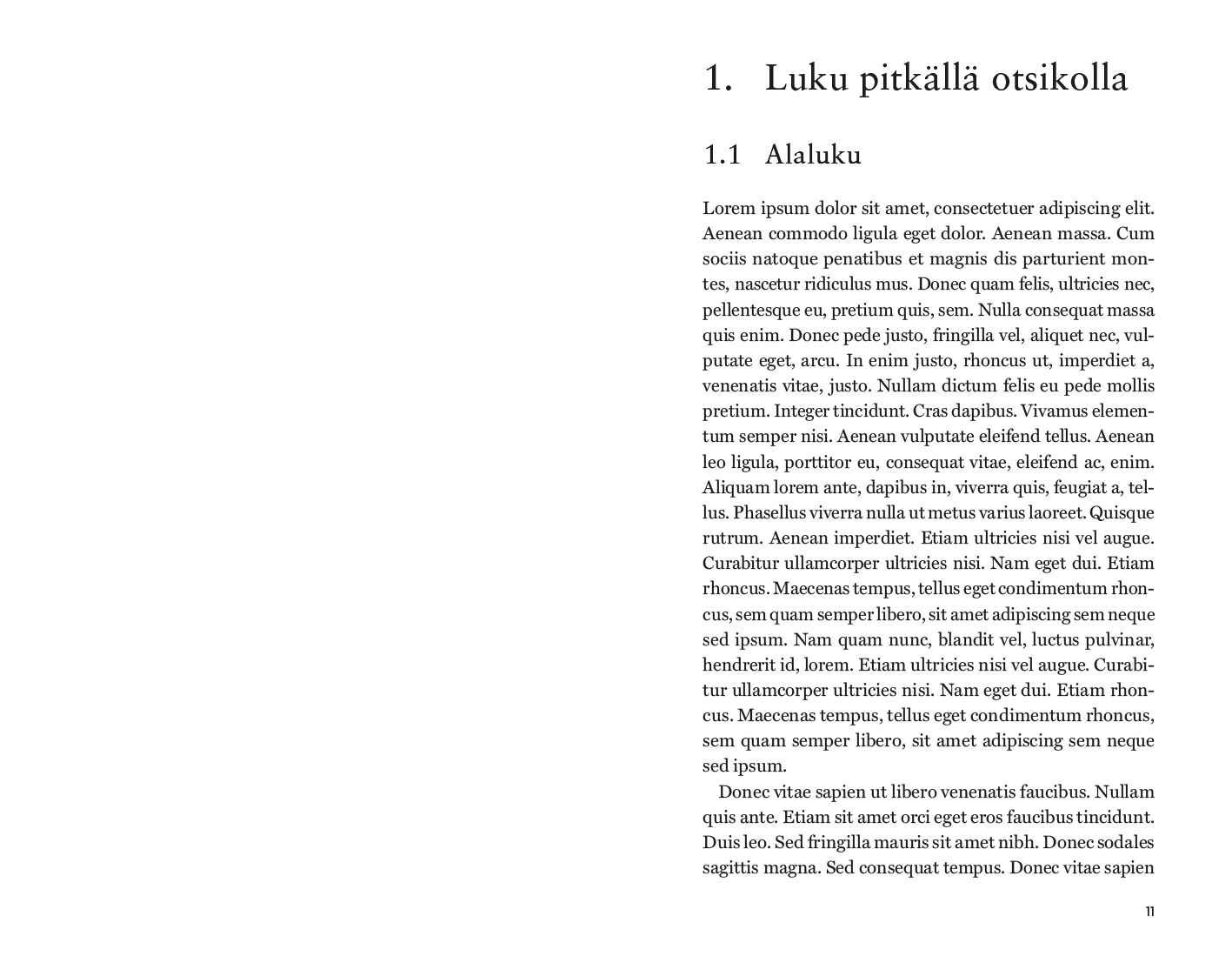 Esimerkki luvun suunnittelusta Tietokirjallisuus historiallinen versio