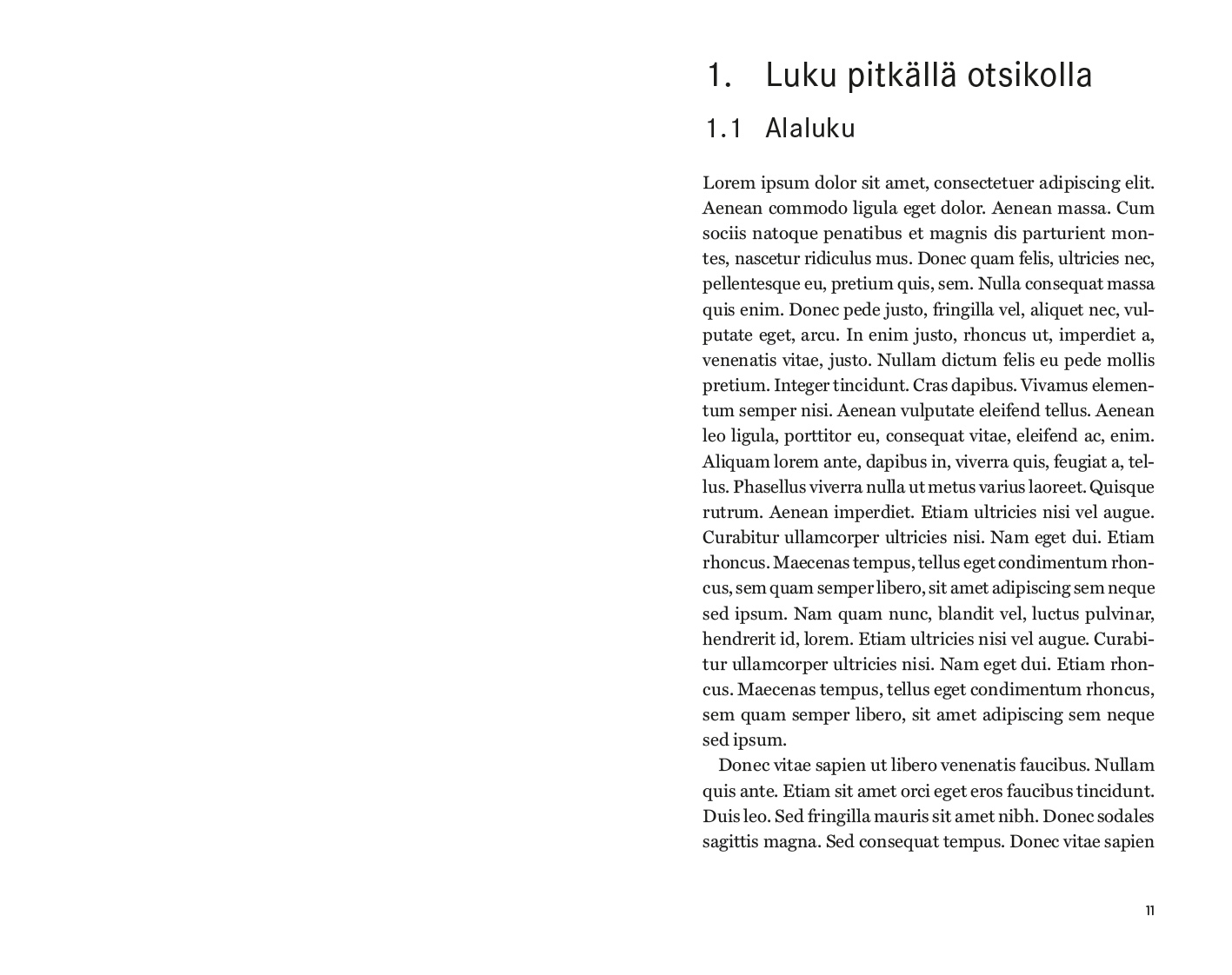 Esimerkki luvun suunnittelusta Tietokirjallisuus klassinen versio 