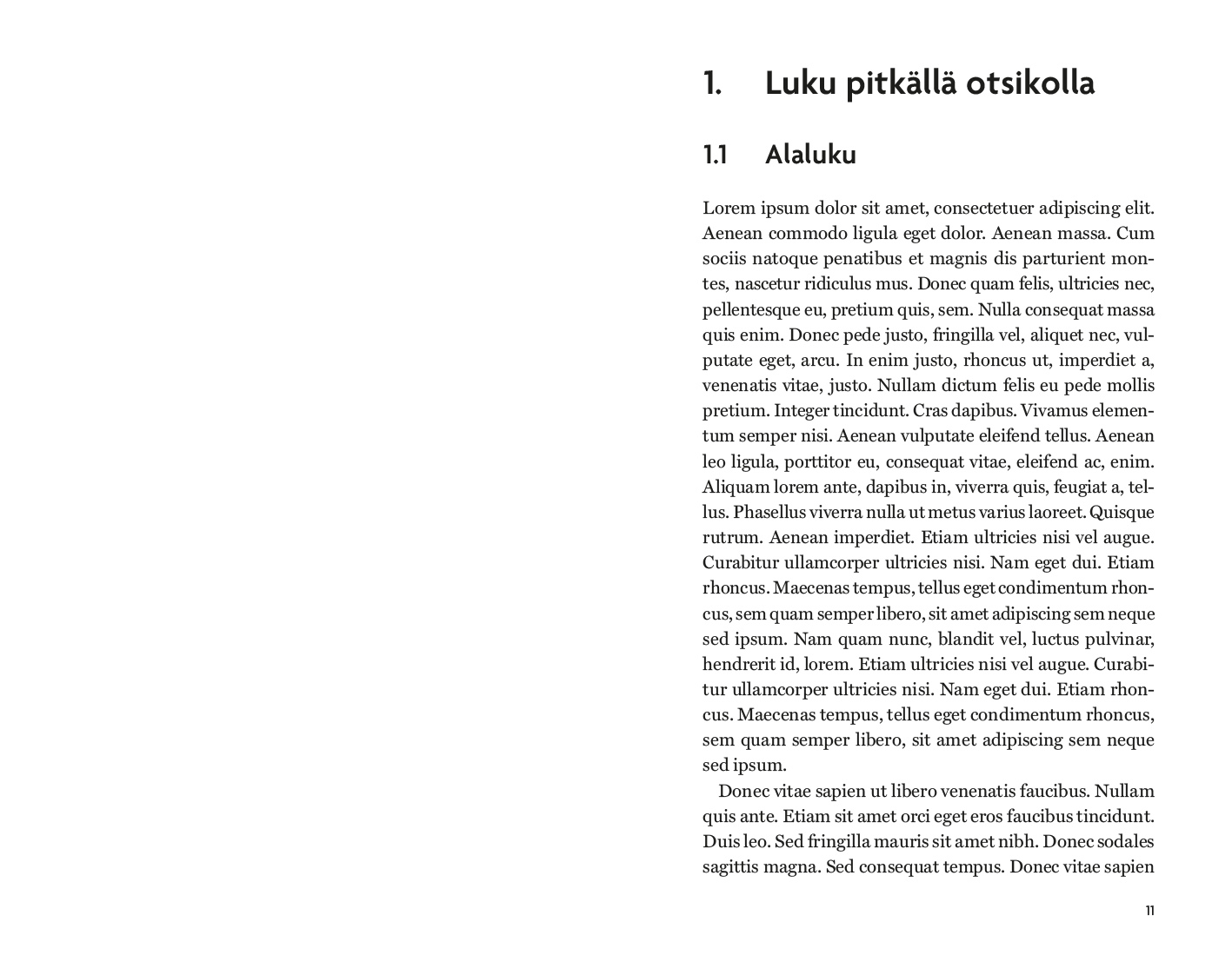 Esimerkki luvun suunnittelusta Tietokirjallisuus moderni versio