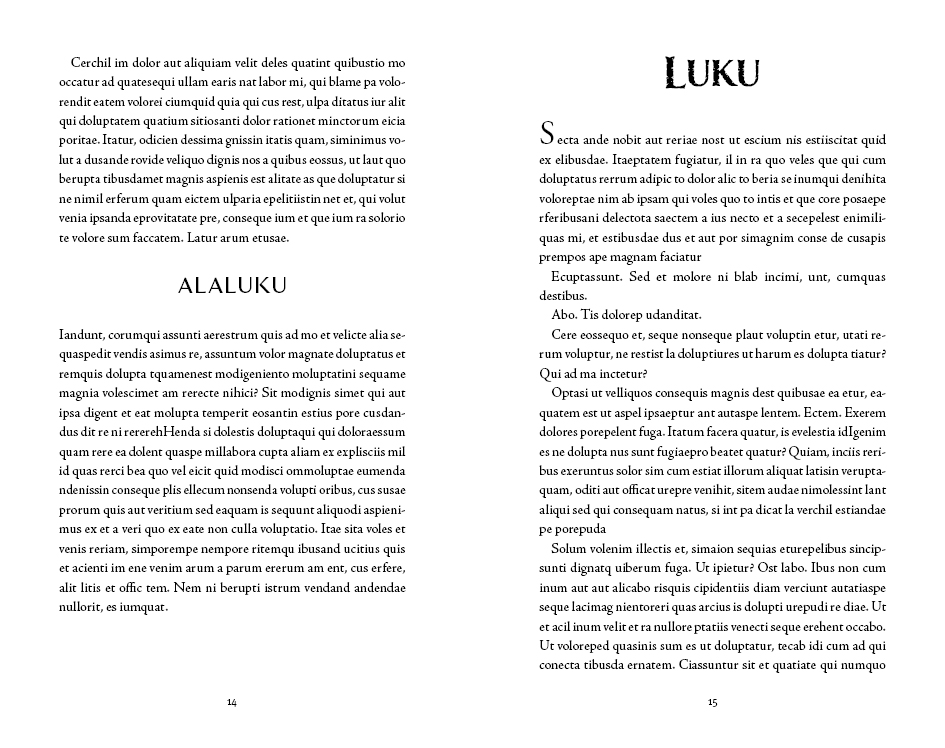 Esimerkki luvun suunnittelusta Scifi ja Fantasia Persoonallinen versio